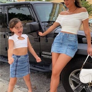 Denim Forum Cargo Mini Skirt